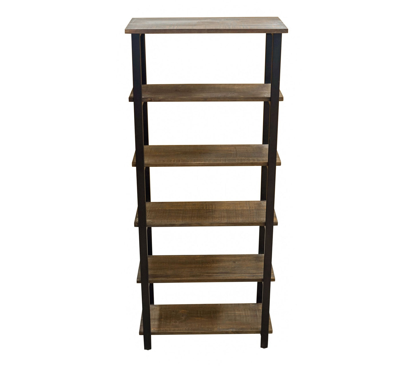 Alaterre Furniture Pomona 70"  Wood & Metal 5-Shelf Bookcase
