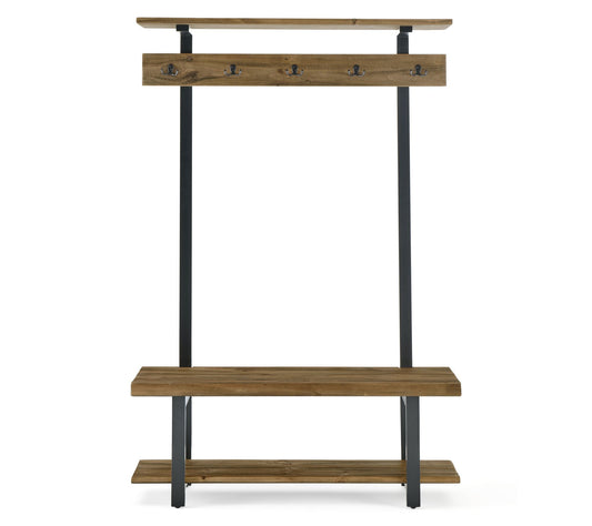 Alaterre Furniture Pomona 48" Wood Hall Tree with Bench
