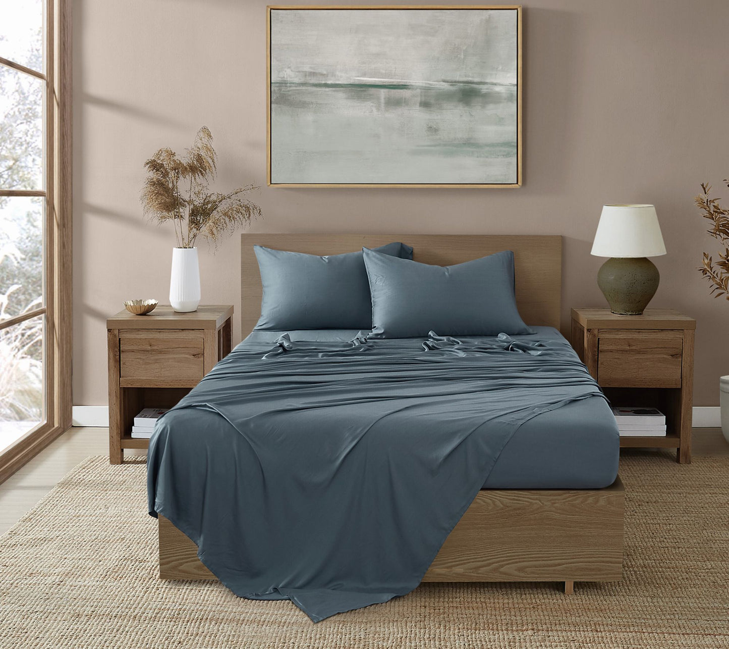 Brooklyn Loom 300TC 100% Rayon from Bamboo 4-Pi ece King Sheet