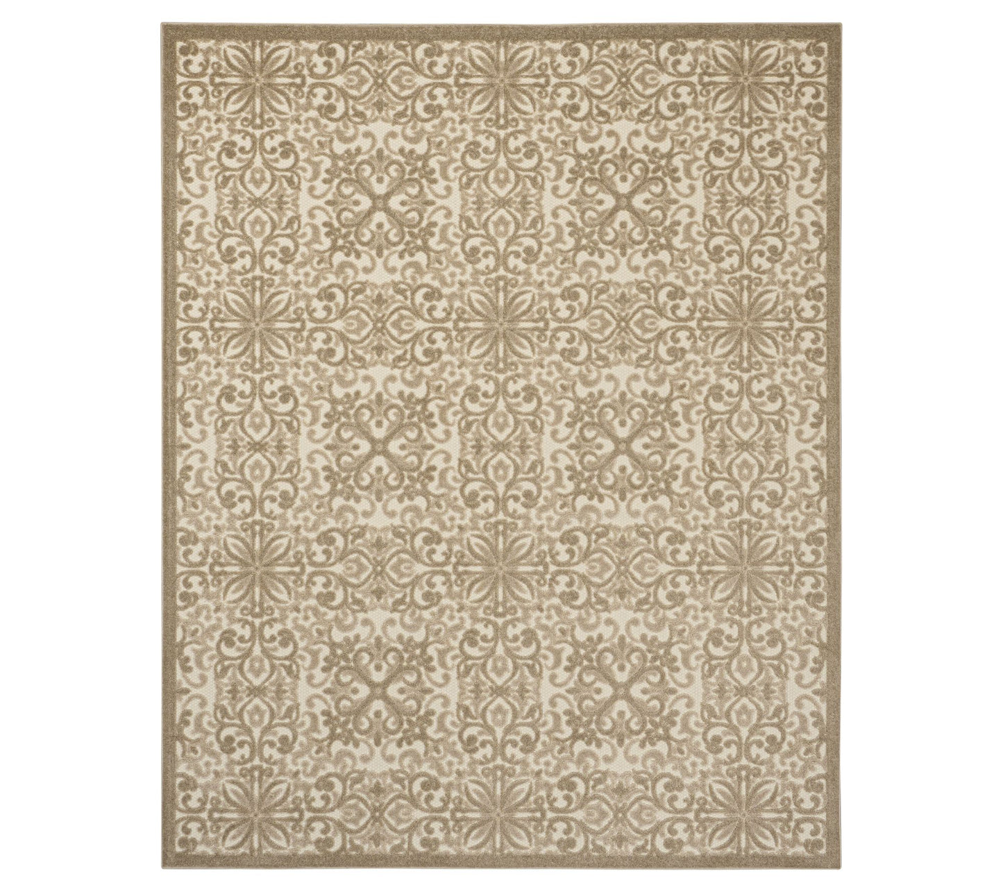 Nourison Home Modern Demask Print Indoor/ Outdoor 7'10"x 9'10" Rug