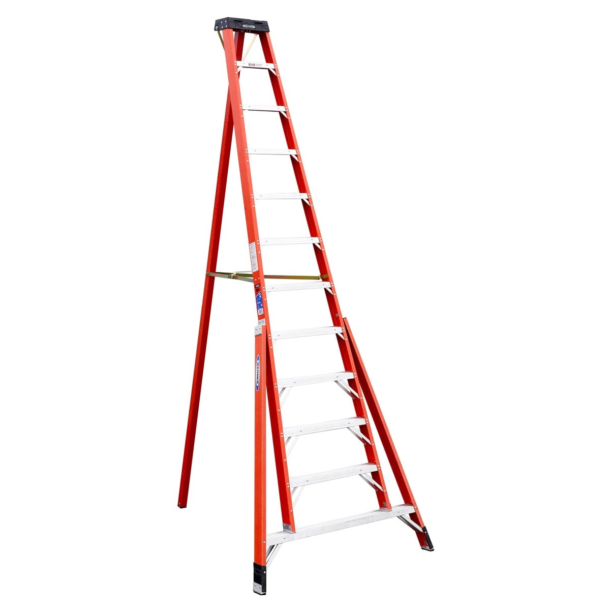 Werner FTP6200 12-ft ( 16-ft Reach Height ) Fiberglass Type 1A - 300 lbs. Load Capacity Tripod ladder