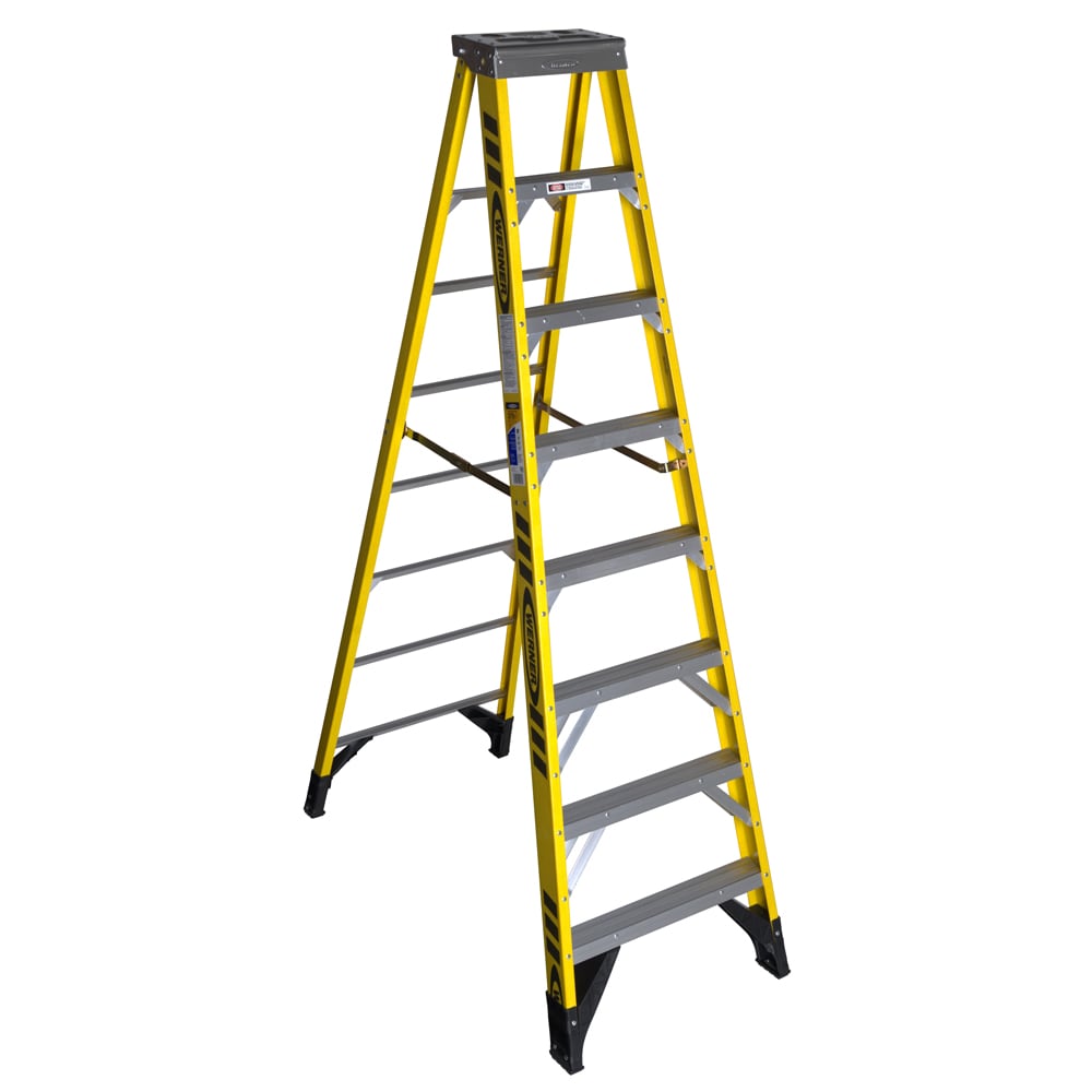 Werner 7300 8-ft Fiberglass Type 1AA-375-lb Load Capacity Step Ladder 7308
