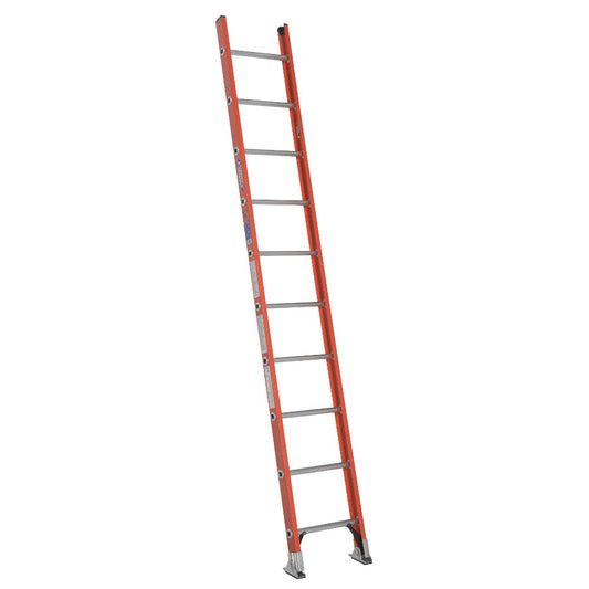 Werner D6200-1 10-ft Fiberglass Type 1a- 300-lb Load Capacity Straight Ladder D6210-1