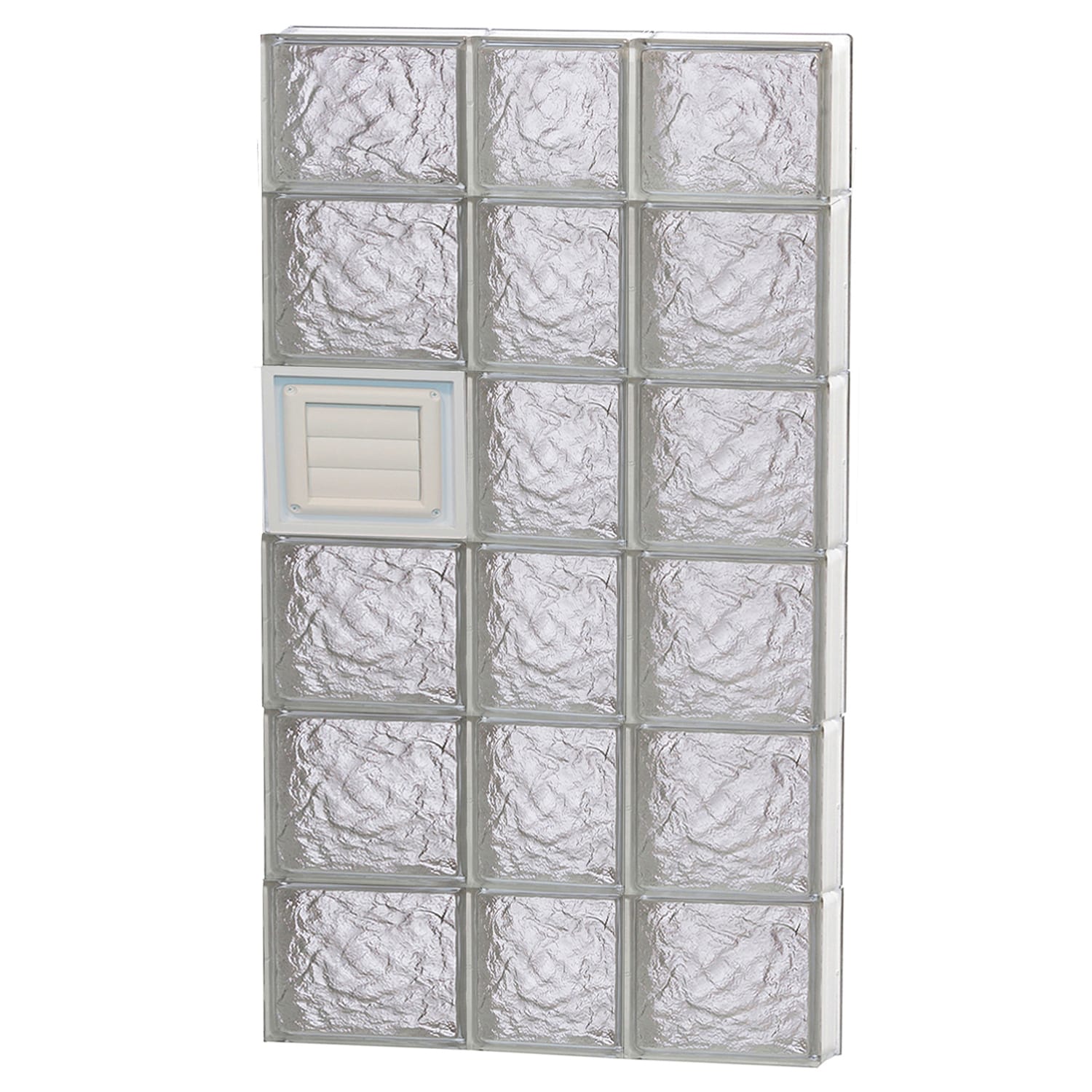 REDI2SET Ice Glass 21-1/4-in x 42-1/2-in Frameless Replacement Dryer vent Glass Block Window