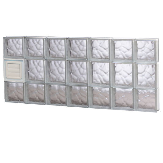 REDI2SET Wavy Glass 40-1/4-in x 19-1/4-in Frameless Replacement Dryer vent Glass Block Window