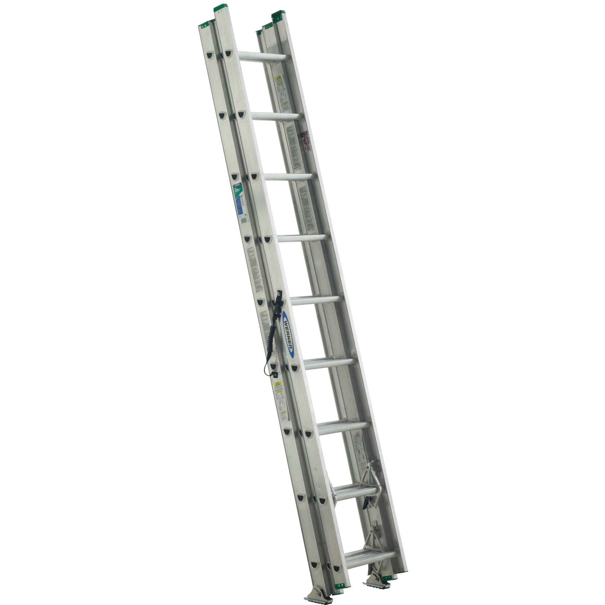 Werner D1200-3 24-ft Aluminum Type 2- 225-lb Load Capacity Extension Ladder D1224-3