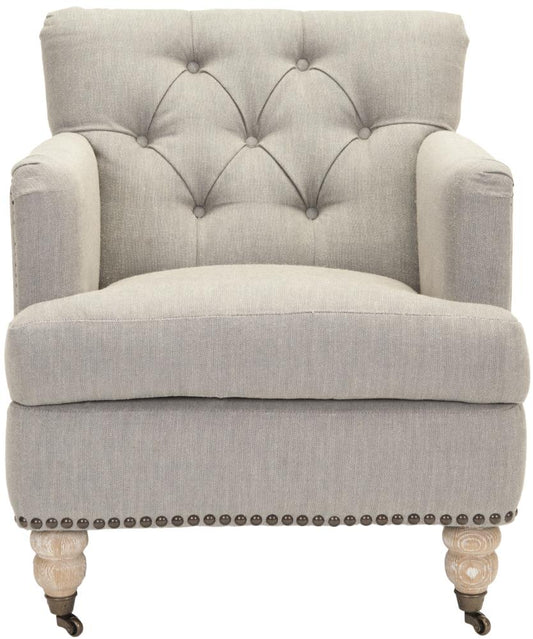 Safavieh Colin Casual Stone/Gray Linen Swivel Club Chair