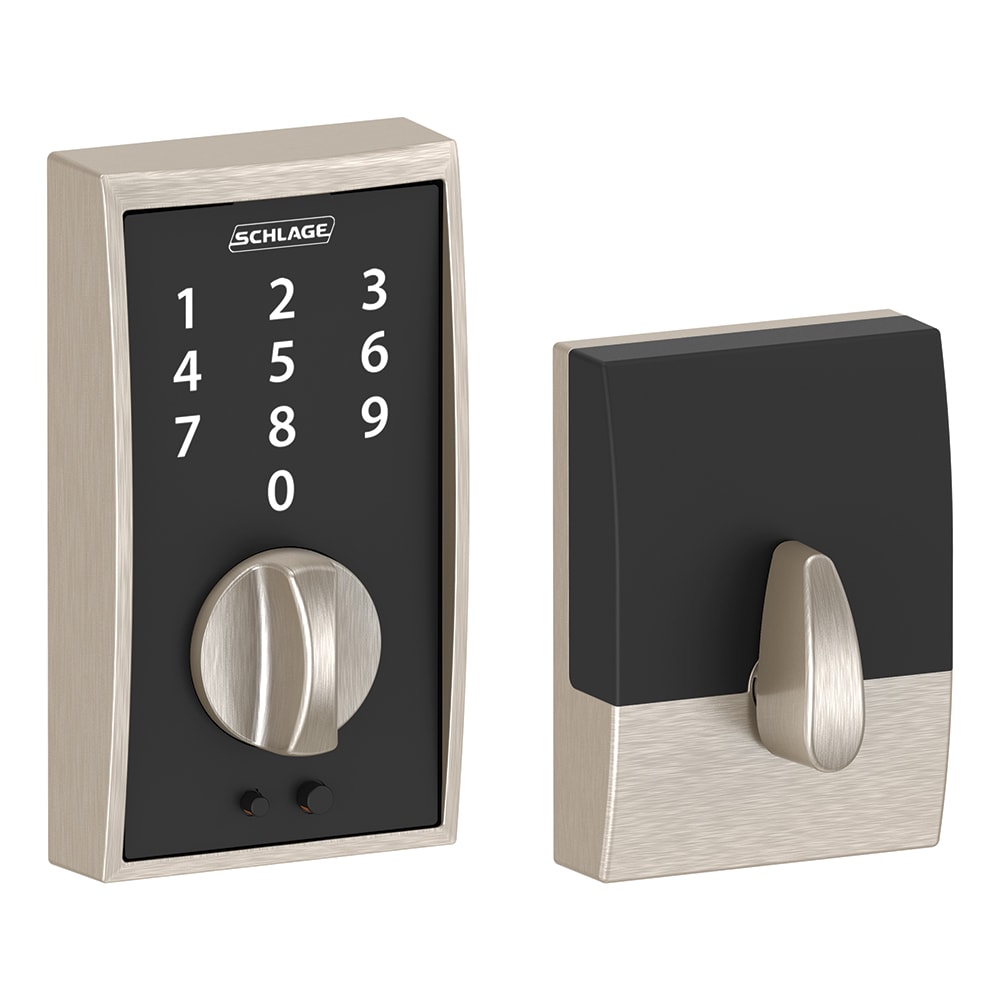 Schlage Touch Century Satin Nickel Electronic Deadbolt Touchscreen Keypad BE375 V CEN 619