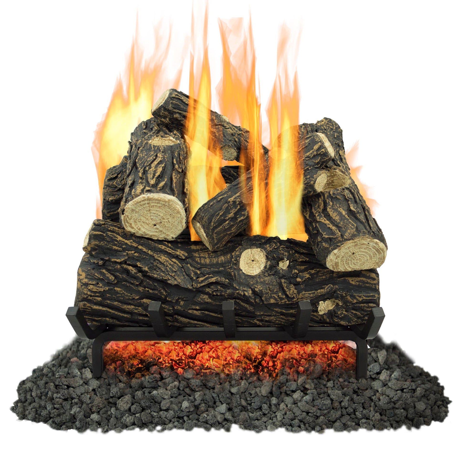 Pleasant Hearth 18-in 45000-BTU Natural Gas Dual-Burner Vented Gas Fireplace Logs VL-WO18D