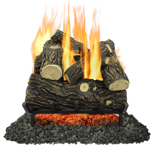 Pleasant Hearth 18-in 45000-BTU Natural Gas Dual-Burner Vented Gas Fireplace Logs VL-WO18D