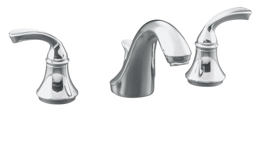 KOHLER Forte Polished Chrome Widespread 2-handle Bathroom Sink Faucet with Drain