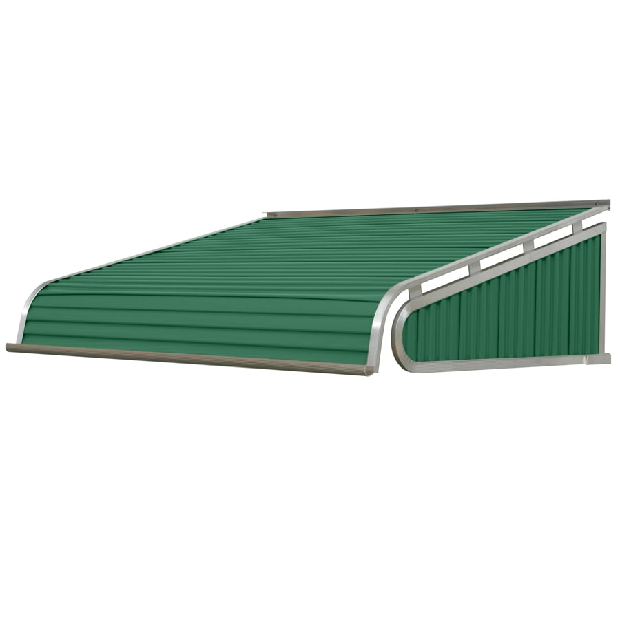 NuImage Awnings 1500 40-Inches Wide x 24-Inches Projection x 12-Inches Height Metal Fern Green Solid Fixed Door Awning