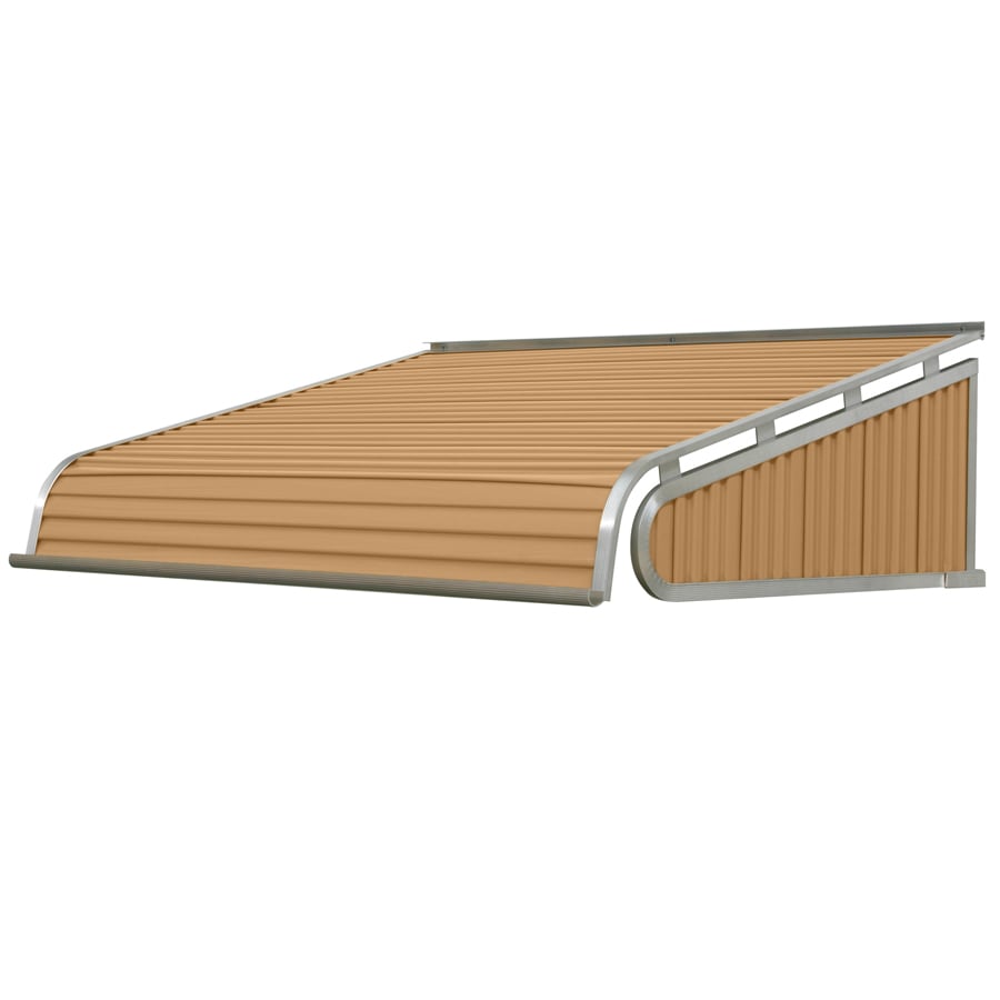 NuImage Awnings 1500 72-Inches Wide x 24-Inches Projection x 12-Inches Height Metal Mocha Tan Solid Fixed Door Awning