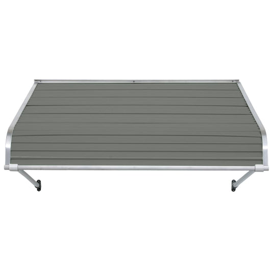 NuImage Awnings 1100 60-Inches Wide x 36-Inches Projection x 15-Inches Height Metal Graystone Solid Fixed Door Awning
