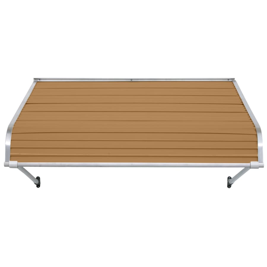 NuImage Awnings 1100 54-Inches Wide x 42-Inches Projection x 16-Inches Height Metal Mocha Tan Solid Fixed Door Awning