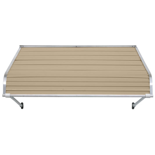 NuImage Awnings 1100 48-Inches Wide x 42-Inches Projection x 16-Inches Height Metal Sandalwood Solid Fixed Door Awning