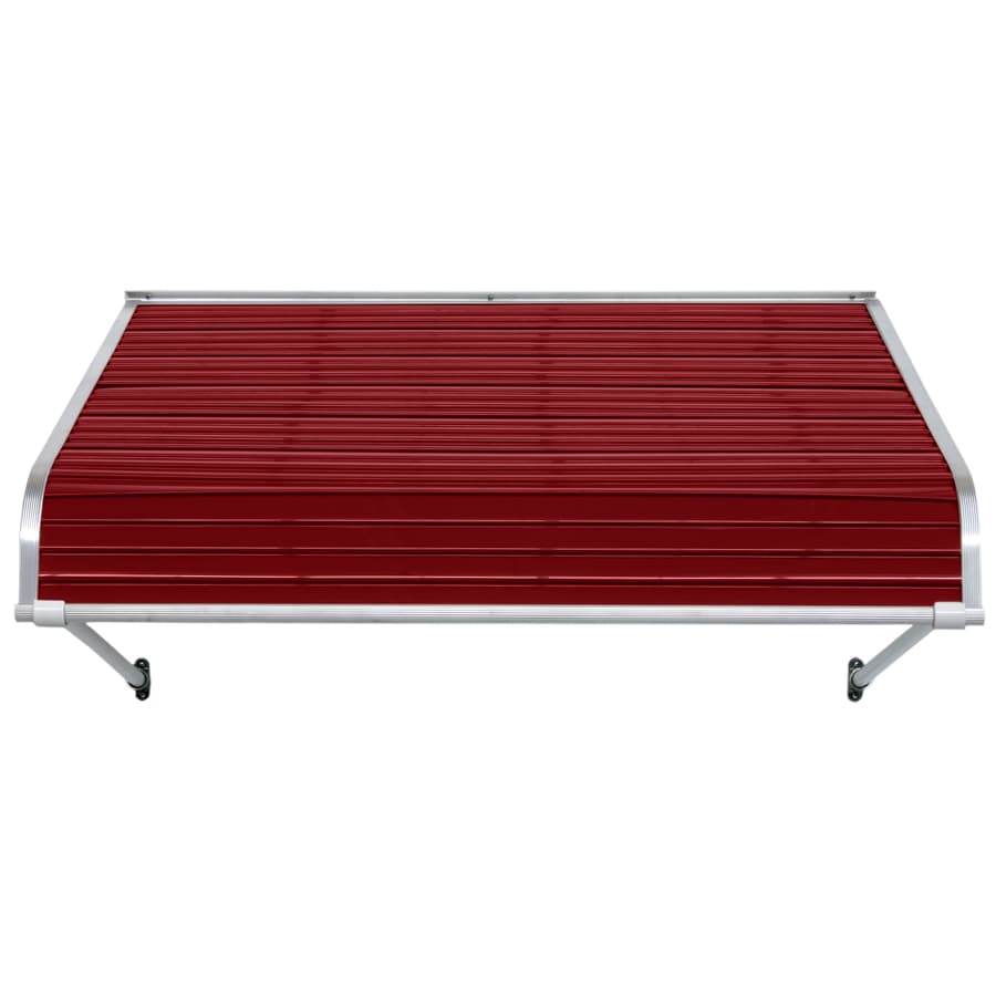 NuImage Awnings 1100 40-Inches Wide x 48-Inches Projection x 18-Inches Height Metal Brick Red Solid Fixed Door Awning