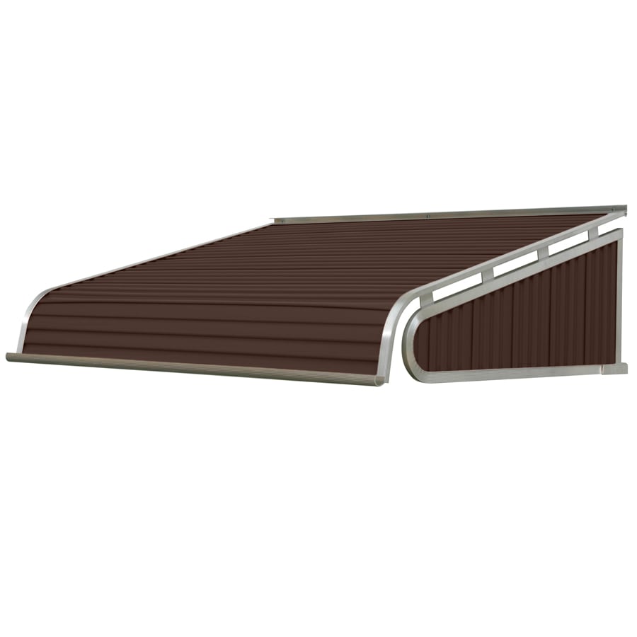 NuImage Awnings 1500 72-Inches Wide x 24-Inches Projection x 12-Inches Height Metal Brown Solid Fixed Door Awning