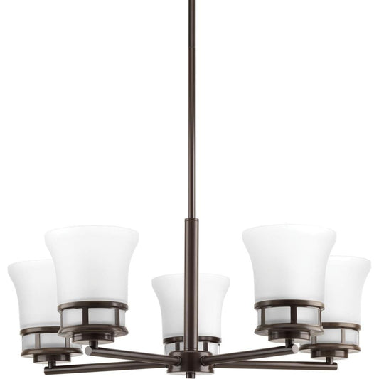 Progress Lighting Cascadia 5 -Light Antique Bronze Coastal For Use in Bedrooms, Dining Rooms, Foyers, Kitchens, Living Rooms Chandelier 797738