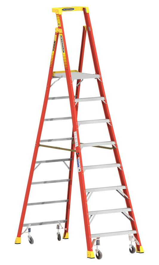 Werner PD6200 11-ft Fiberglass Type 1A-300-lb Load Capacity Podium Step Ladder PD6208-4C
