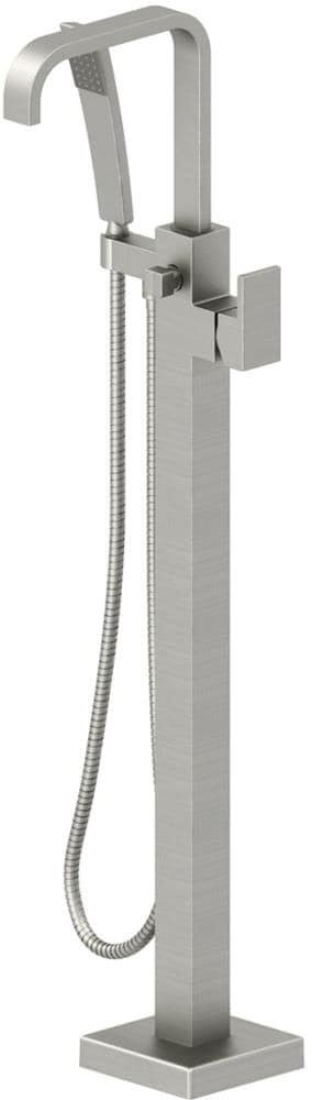 Jacuzzi PRIMO Brushed Nickel 1-handle Freestanding Low-arc Bathtub Faucet with Hand Shower ( Valve Included )