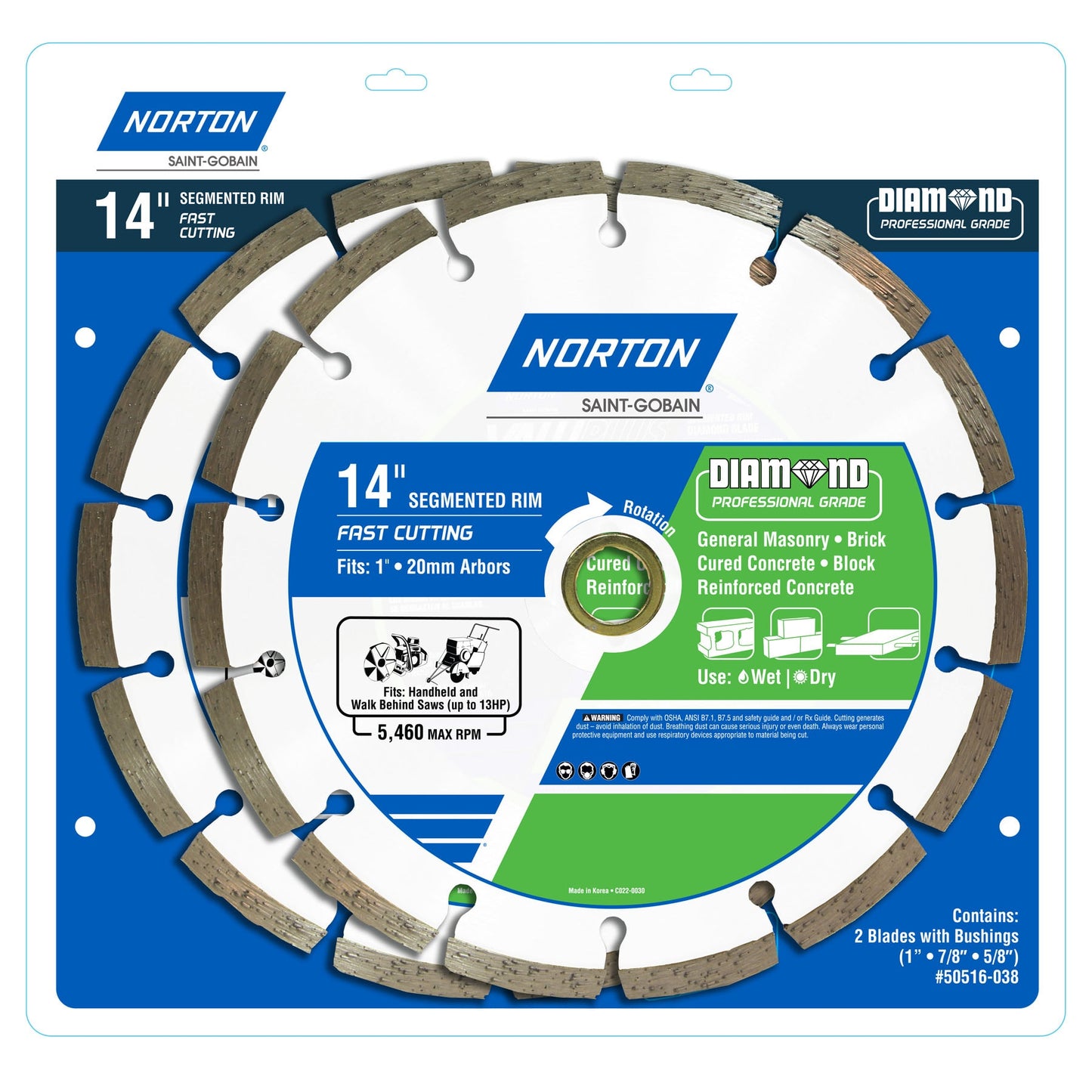 Norton 14-in Wet/Dry Segmented Rim Diamond Saw Blade 50516-038