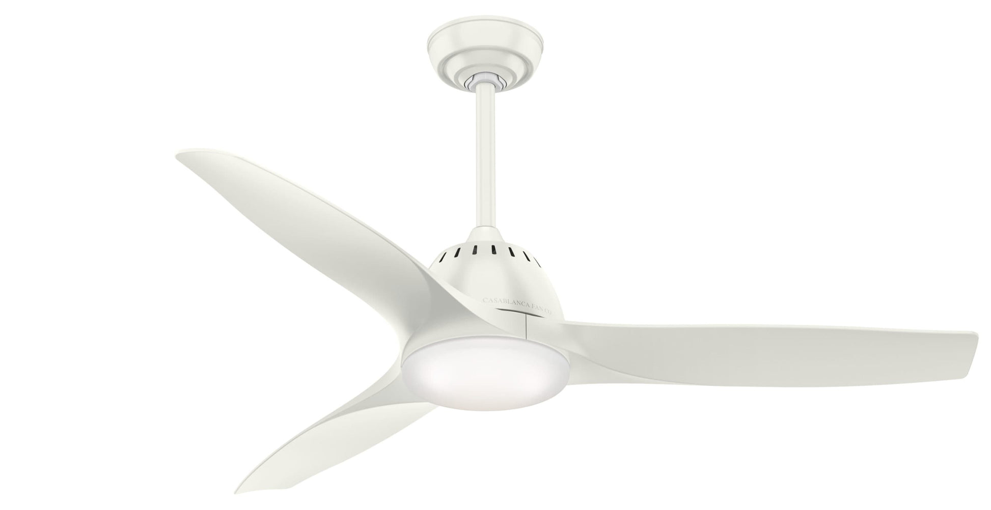 Casablanca Wisp 52-in Integrated LED Downrod or Flush Mount Fresh White with Fresh White Blades With Light and Remote ( 3 -Blade ) 877710