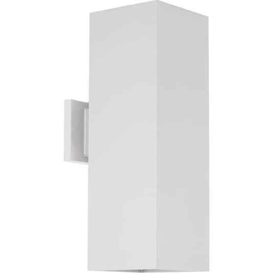 Progress Lighting LED Sq Cylinder 18-in H White Hardwired Integrated LED Outdoor Wall Light 955256