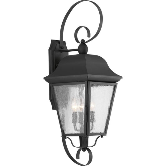 Progress Lighting Kiawah 3 -Light 27.25-in H Black Hardwired Outdoor Wall Light