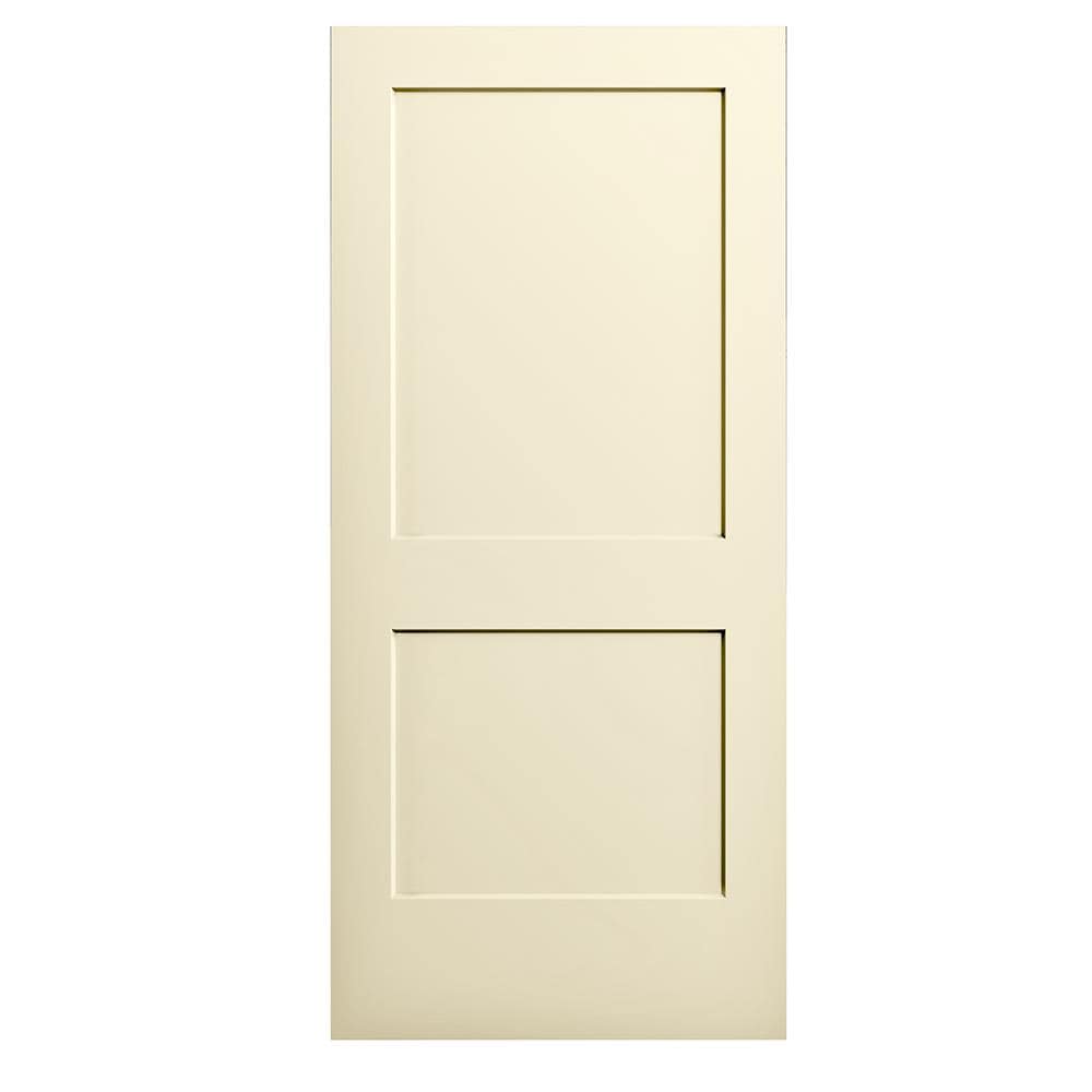 RELIABILT 28-in x 80-in Cream-n-Sugar 2-panel square Smooth Hollow core Prefinished Molded composite Slab Door
