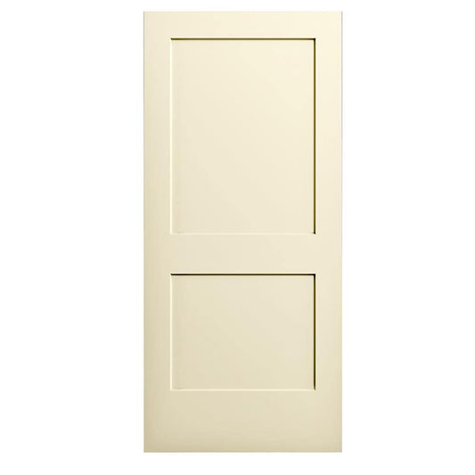 RELIABILT 28-in x 80-in Cream-n-Sugar 2-panel square Smooth Hollow core Prefinished Molded composite Slab Door