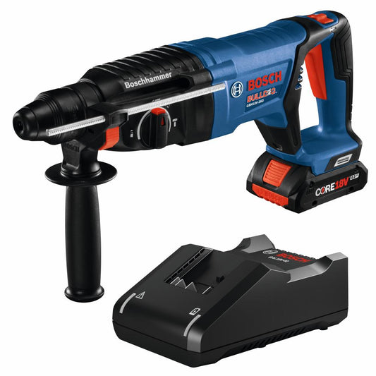 Bosch Bulldog Core18V 4-Amp 1-in Sds-plus Variable Speed Cordless Rotary Hammer Drill(1-Battery Included) GBH18V-26DK15