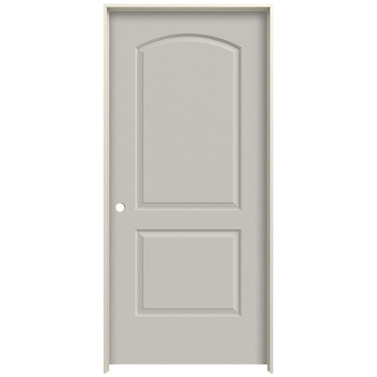 JELD-WEN 32-in x 80-in Ash Hollow core 2-panel round top Right hand Smooth Prefinished Molded composite Flat Jamb Single Prehung Interior Door