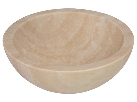 Eden Bath Stone Stone 14.0-in Vessel Round Modern Beige Bathroom Sink