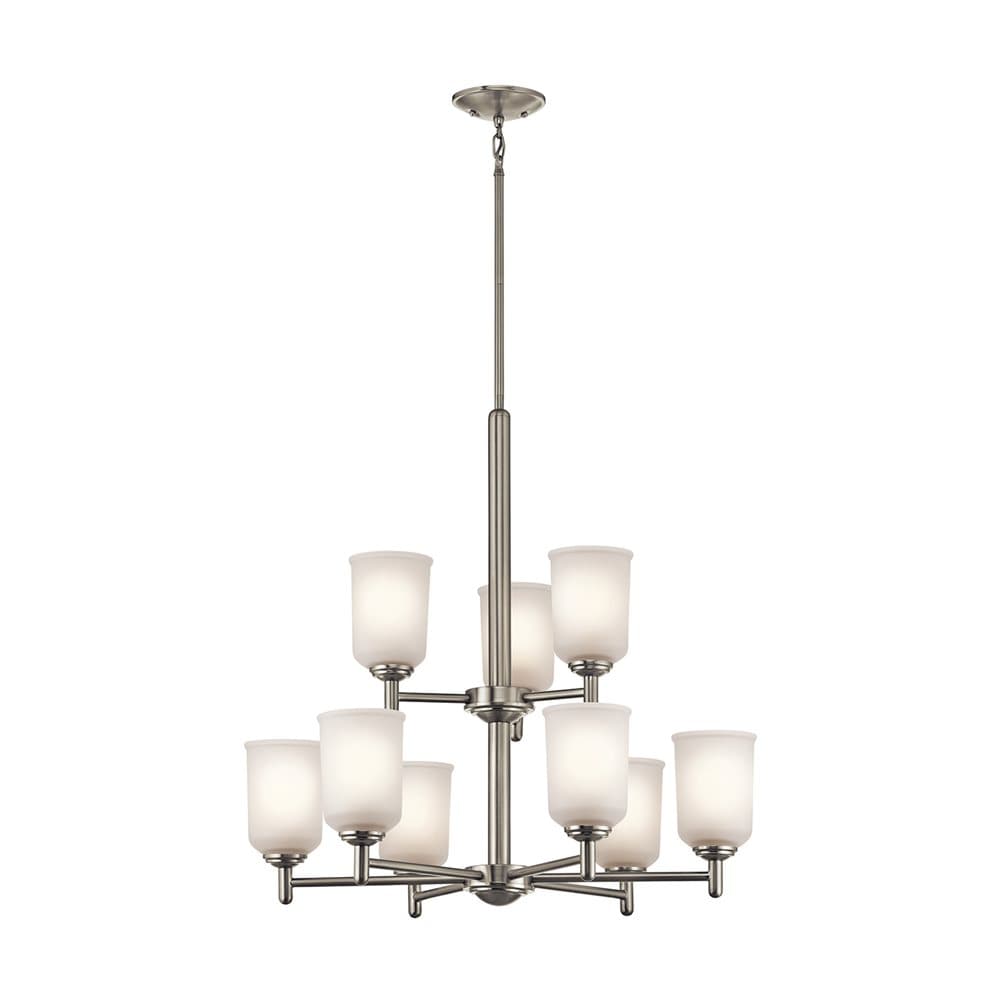Kichler Shailene 9 -Light Brushed Nickel Transitional For Use in Dining Rooms, Foyers, Living Rooms Chandelier 1252729