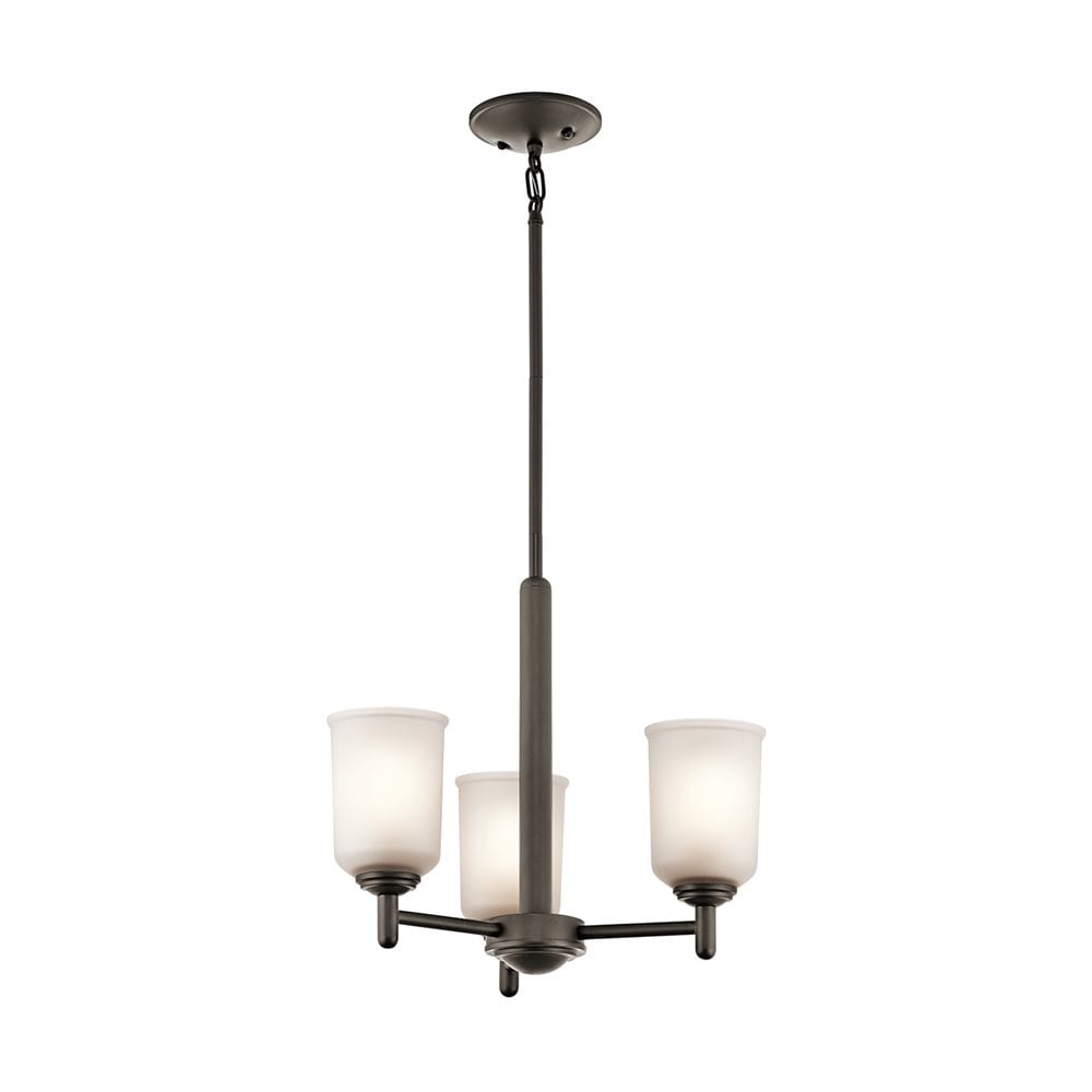 Kichler Shailene 3 -Light Antique Bronze Transitional For Use in Bedrooms, Dining Rooms, Foyers, Kitchens, Living Rooms Chandelier 1252726
