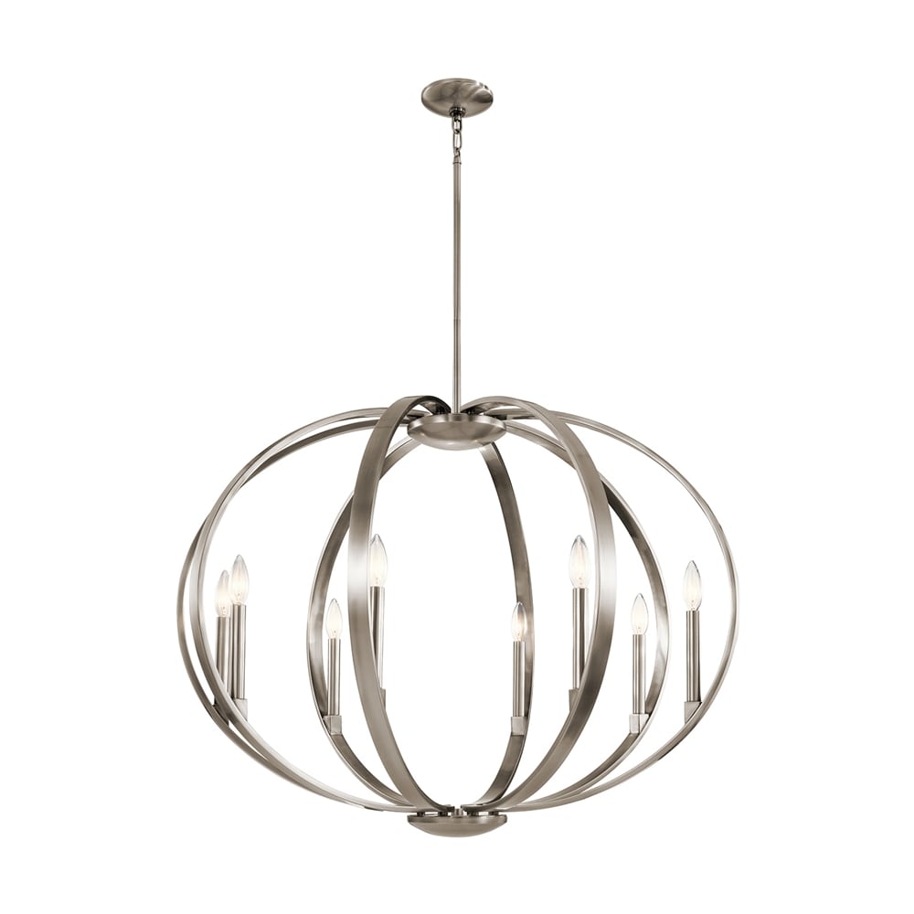 Kichler Elata 8 -Light Pewter Modern/contemporary For Use in Bedrooms, Dining Rooms, Foyers, Living Rooms Chandelier 1253318