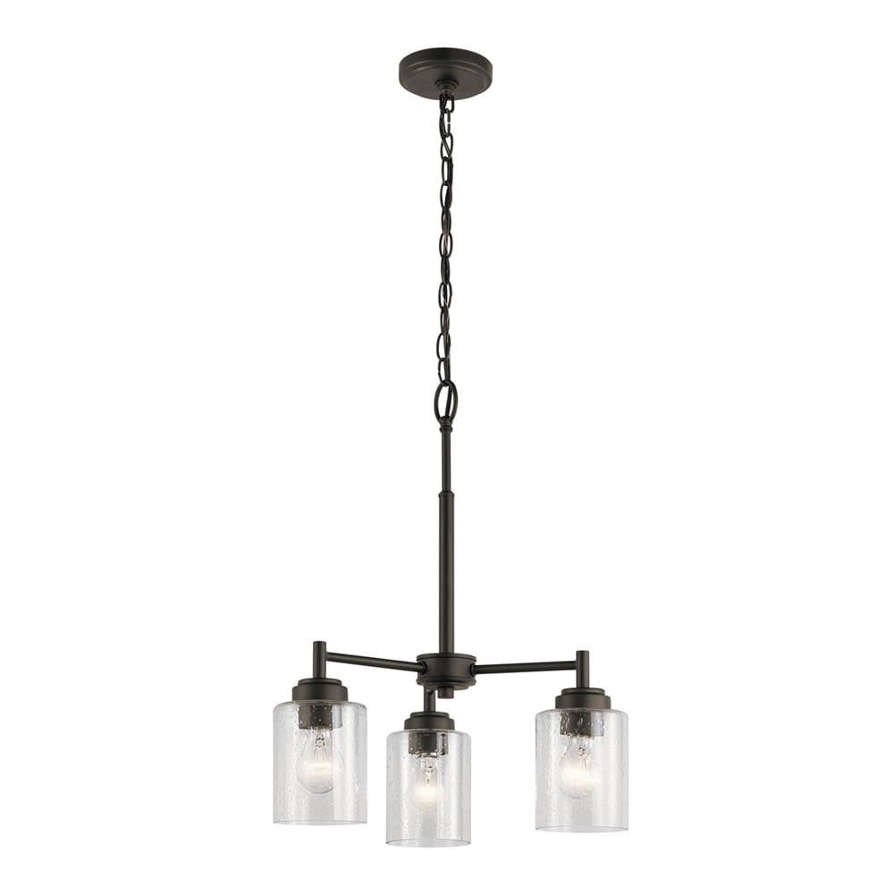 Kichler Winslow 3 -Light Antique Bronze Modern/contemporary For Use in Dining Rooms, Foyers, Kitchens, Living Rooms Chandelier 1252796