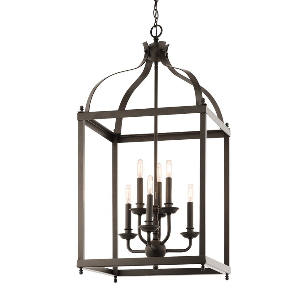 Kichler Larkin 6 -Light Olde Bronze Transitional Geometric Medium Hanging Pendant light 1253181