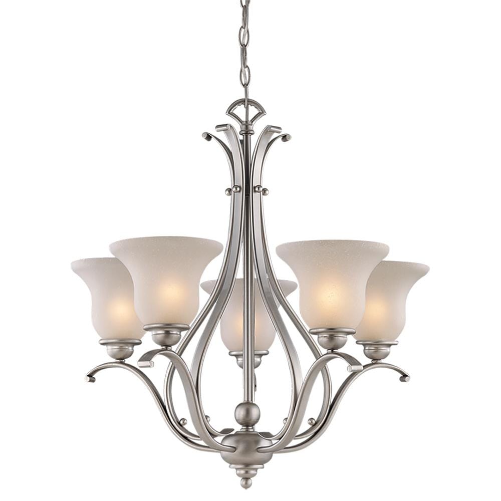 Cascadia Monrovia 5 -Light Brushed Nickel Traditional For Use in Bedrooms, Dining Rooms, Foyers, Kitchens, Living Rooms Chandelier