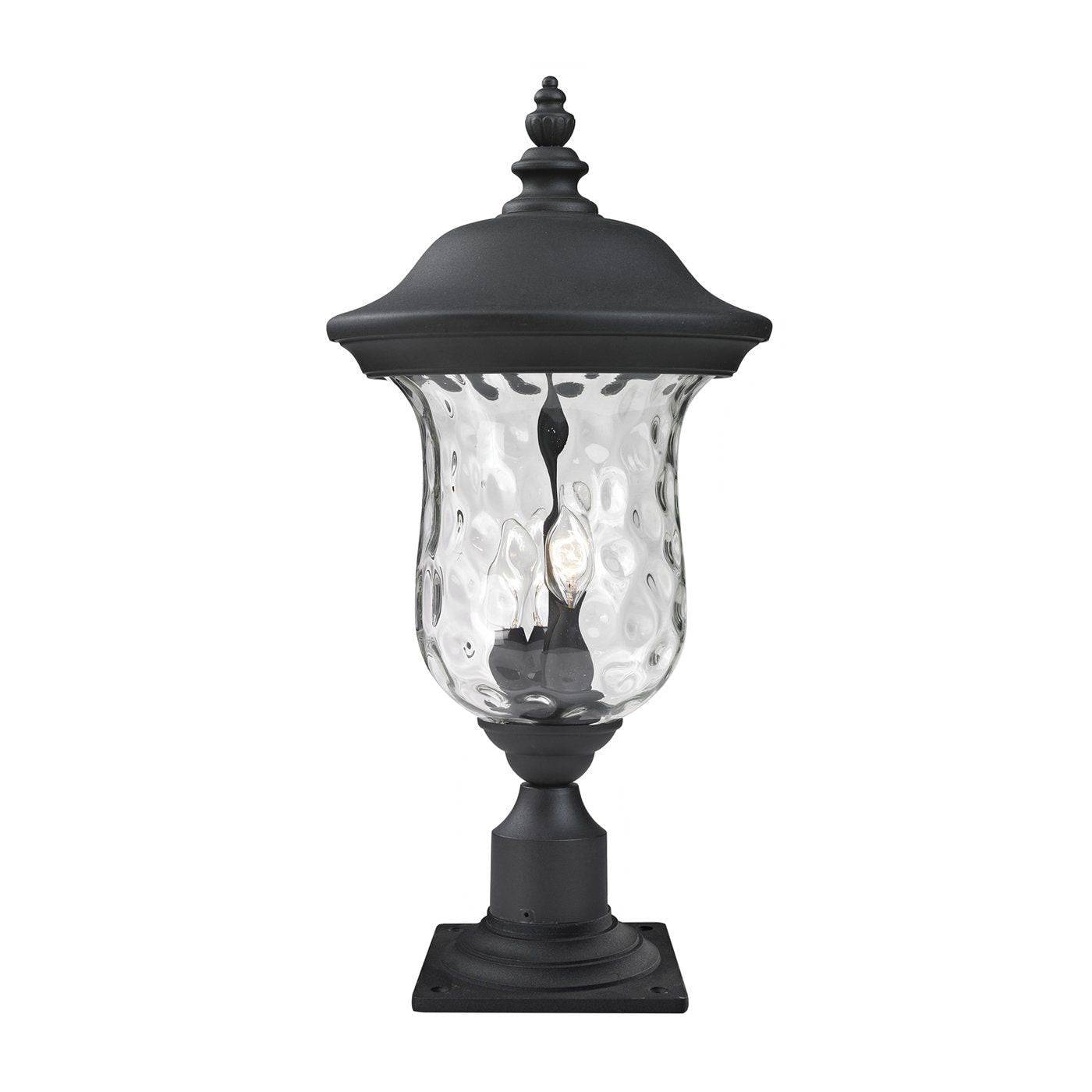 Z-Lite Armstrong 25.5-in Black Traditional Outdoor Pier mount