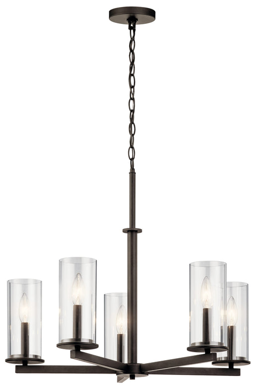 Kichler Crosby 5 -Light Bronze Transitional For Use in Bedrooms, Dining Rooms, Foyers, Kitchens, Living Rooms Chandelier 1331779