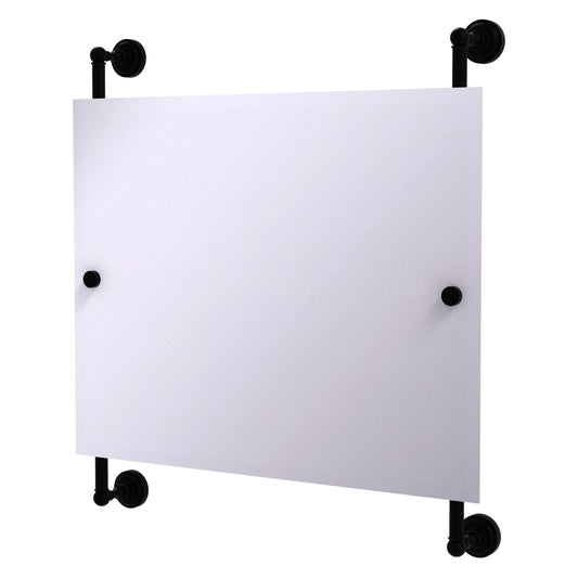 Allied Brass Dottingham 26-in x 29-in Beveled Frameless Rectangle Bathroom Vanity Mirror ( Matte Black )
