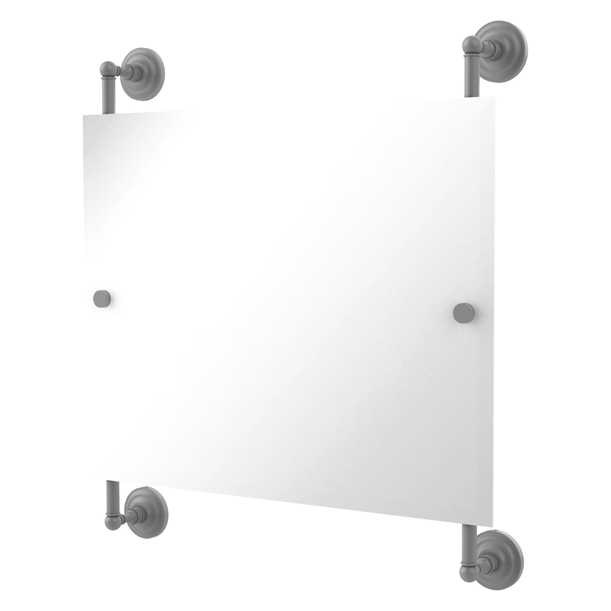 Allied Brass Prestige Que New 26-in x 29-in Beveled Frameless Rectangle Bathroom Vanity Mirror ( Matte Gray )