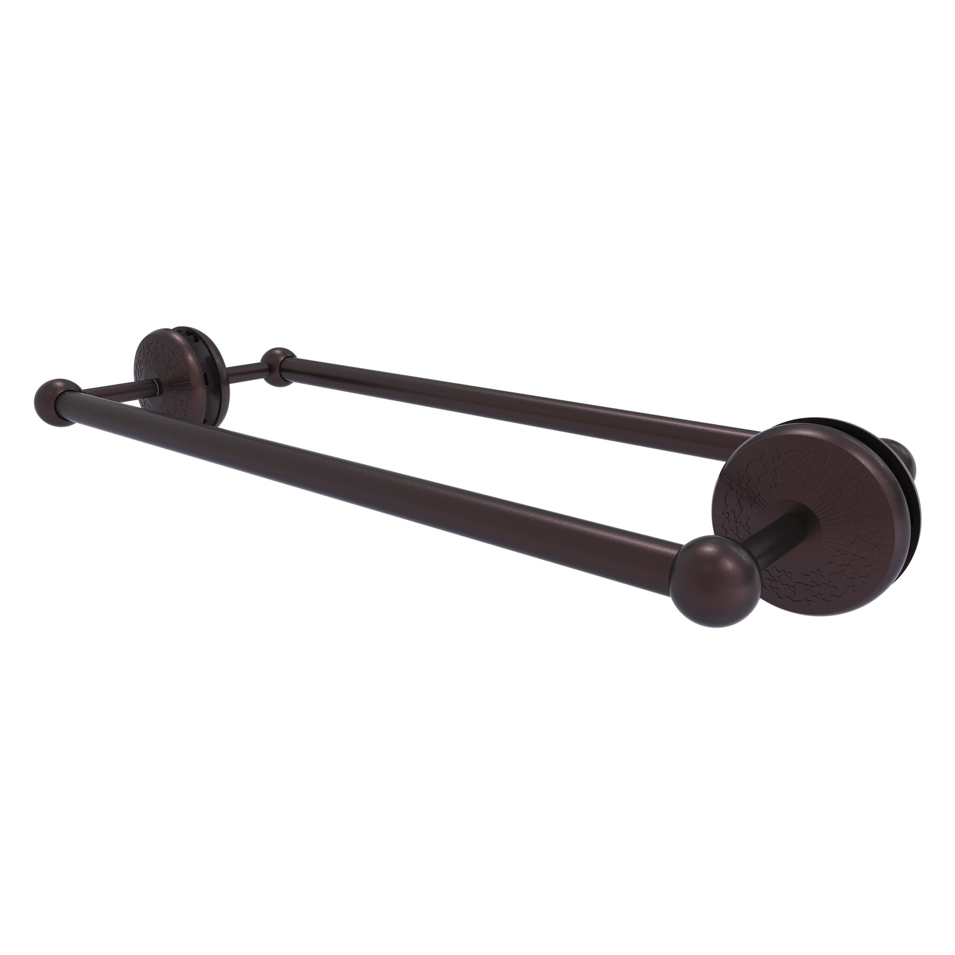 Allied Brass Monte Carlo 18-in double Antique Bronze Wall mount Double Towel Bar