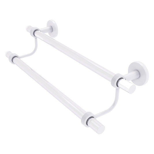 Allied Brass Clearview 36-in double Matte White Wall mount Double Towel Bar