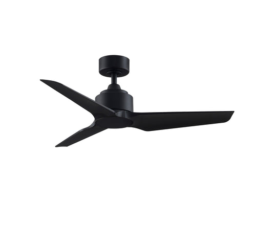 Fanimation TriAire Custom 44-in Black Indoor/Outdoor Smart Propeller Ceiling Fan Light Kit Compatible and Remote (3-Blade) FPD8514BLW-44BLW