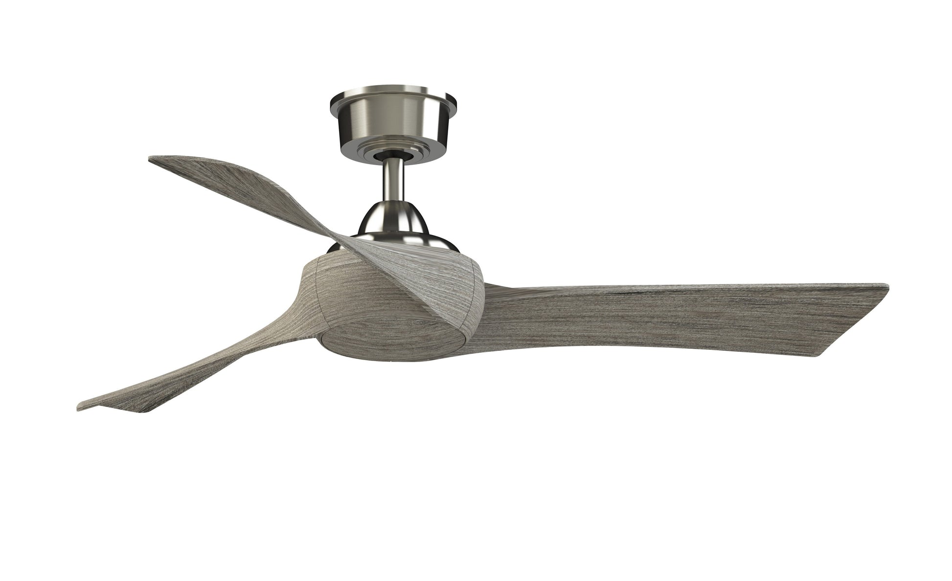 Fanimation Wrap Custom 48-in Brushed Nickel with Weathered Wood Blades Indoor/Outdoor Smart Ceiling Fan Light Kit Compatible and Remote (3-Blade) FPD8530BN-48WE