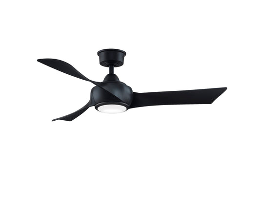 Fanimation Wrap Custom 48-in Black Color-changing Integrated LED Indoor/Outdoor Smart Ceiling Fan with Light and Remote (3-Blade) FPD8530BL-48BL-LK