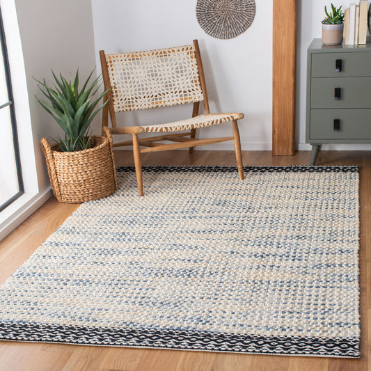 Safavieh Natura Biscayne 8 x 10 (ft) Wool Blue/Ivory Rectangular Indoor Coastal Area rug